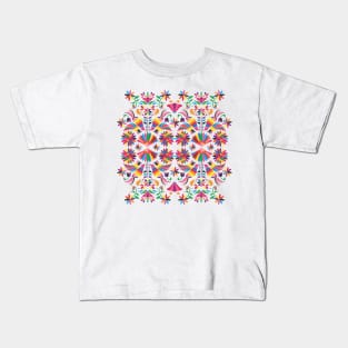 Otomi Pattern Birds Flowers Mexican Kids T-Shirt